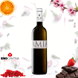 Bottiglia di Damian Kornell Gewürztraminer, vino bianco aromatico dell’Alto Adige, giallo dorato brillante, profumato e fresco, ideale con pesce e piatti speziati